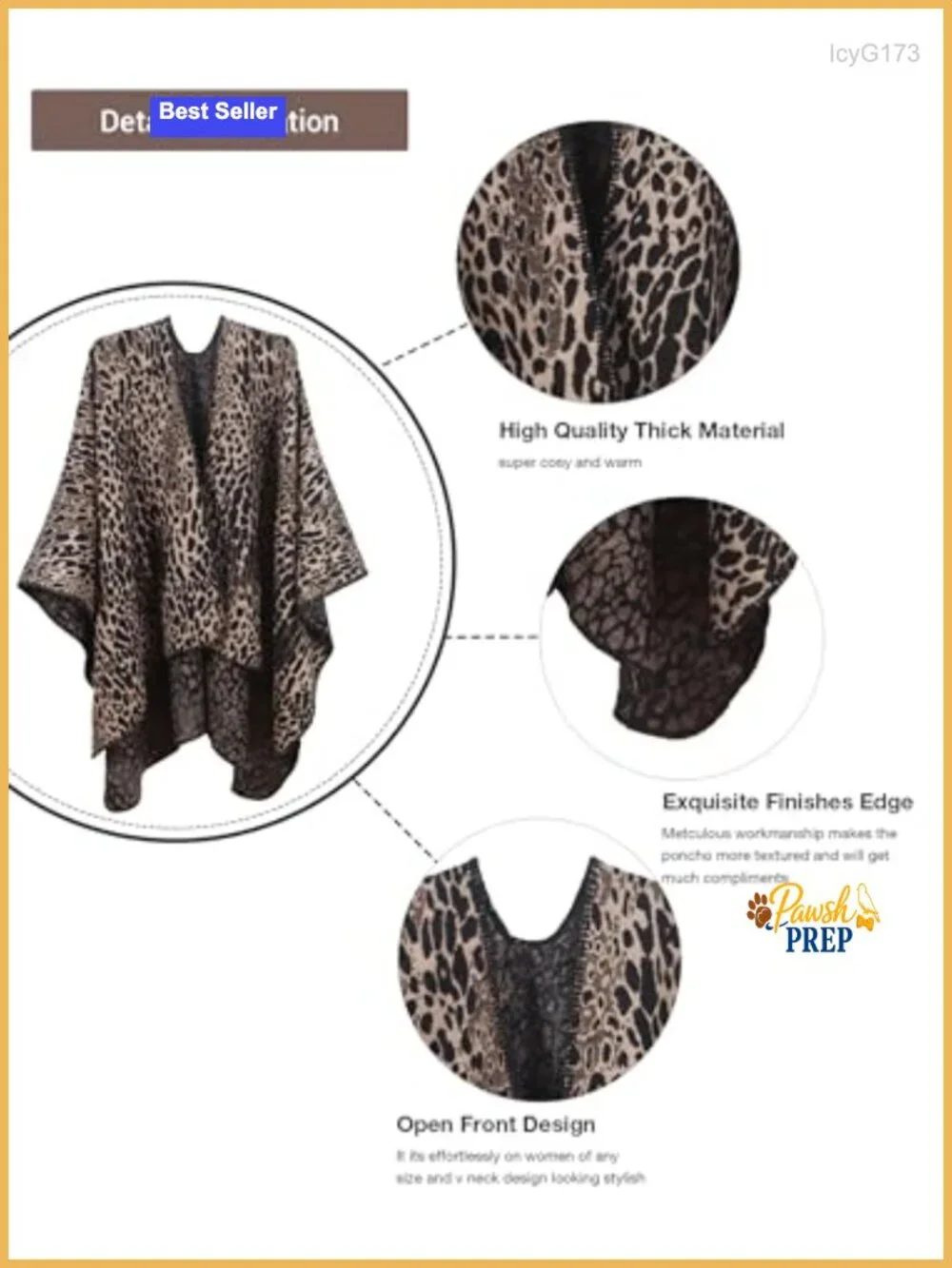 Reversible Cashmere-Feel Poncho Cape Wrap Shawl for Women, Cozy Open Front